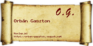 Orbán Gaszton névjegykártya